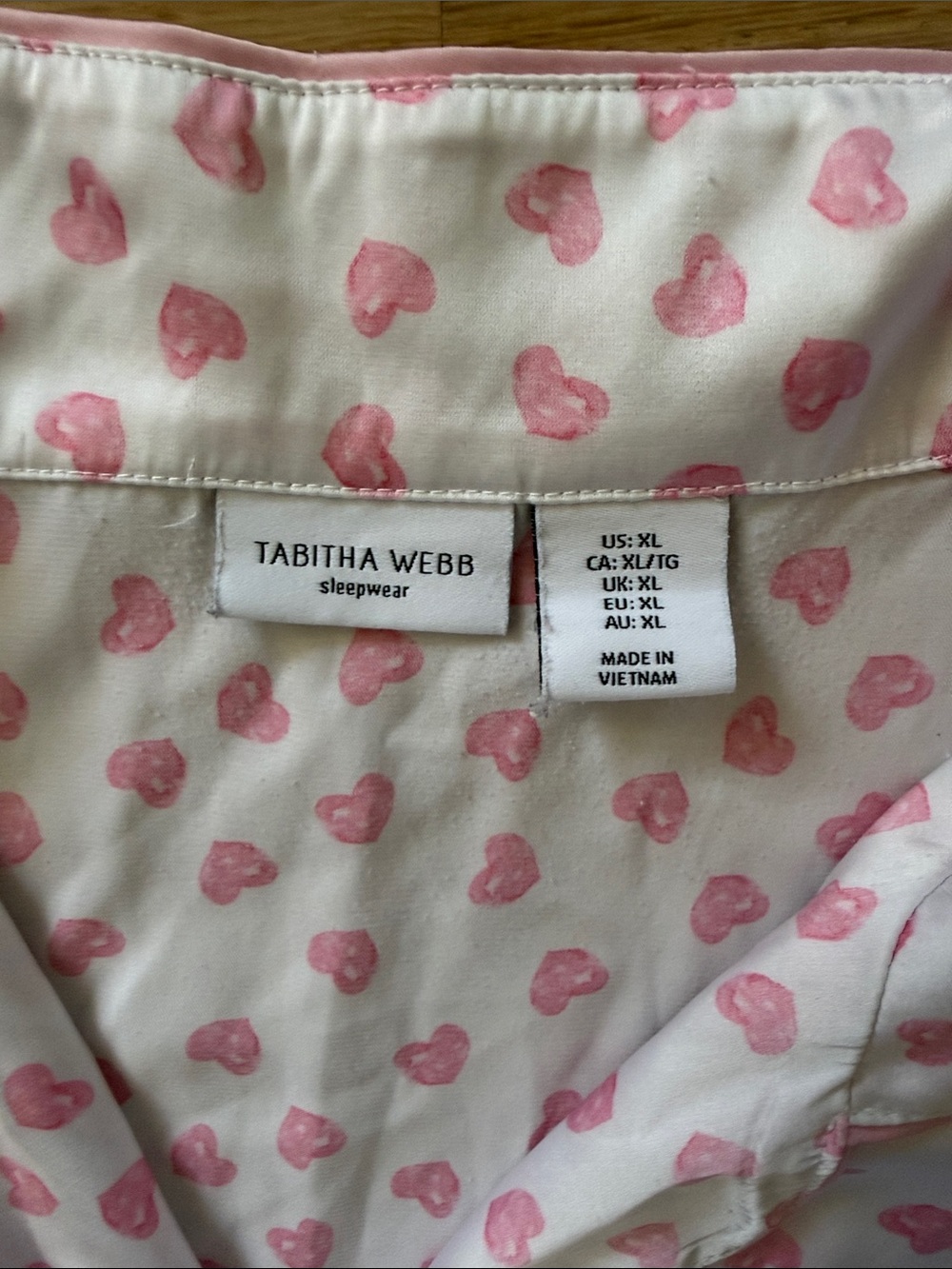 Tabitha Webb Women’s Pink Heart Printed Sleep Top & Shorts Sz XL - Picture 2 of 8